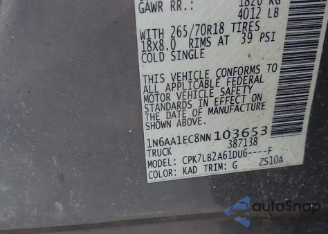 2022 Nissan Titan Sv 4X4 from USA, damaged, VIN 1N6AA1EC8NN103653